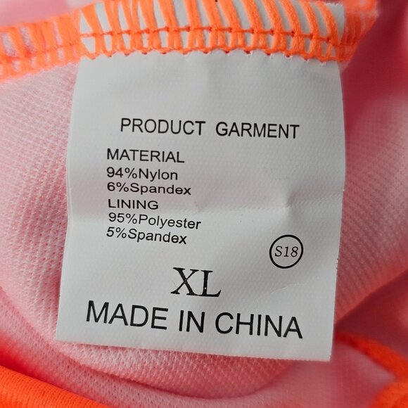 Women's Orange Retro Halter Twist Front One Piece Boy Short Swimsuit Size XL - Picture 6 of 10